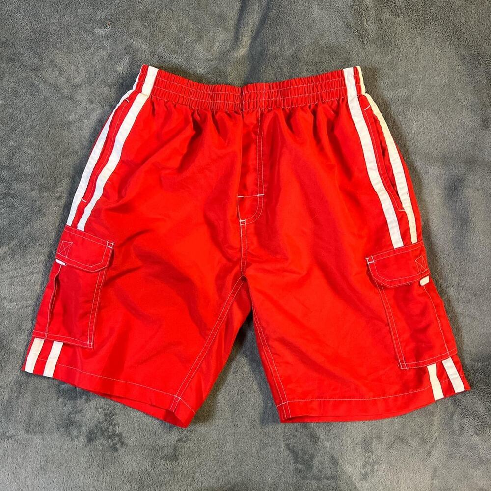 Red boy swim shorts
